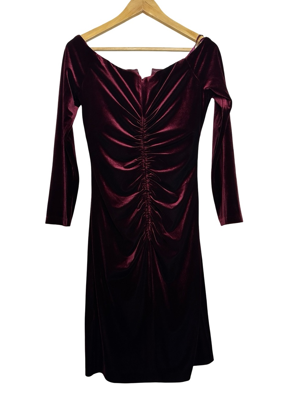 Xscape Burgundy Velvet "Jody" Cocktail Formal Party Dress Size 8 - Picture 3 of 6